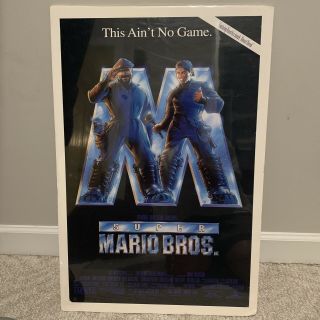Vintage Mario Bros Movie Poster 1993 This Ain’t No Game Frame Nintendo Vtg