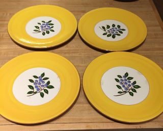Vintage Stangl Pottery Blueberry Pattern Dinner Plate 10 " Set Of 4