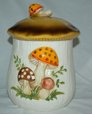 Vintage Mushroom Canister Japan Sears Cookie Jar 1978 Large