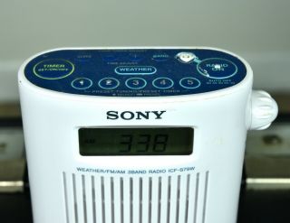 Sony ICF - S79W Shower FM/AM Weather 3 Band White Radio Vintage 2