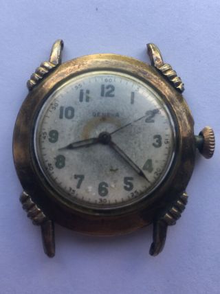 Vintage Geneva Calvert Watch Co Swiss Cal 1187 17 Jewels Aoh Gold Filled Running
