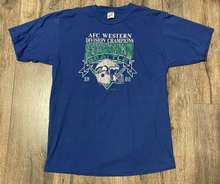 Vintage 1988 Seattle Seahawks Afc West Division Champions Xl Shirt Nfl