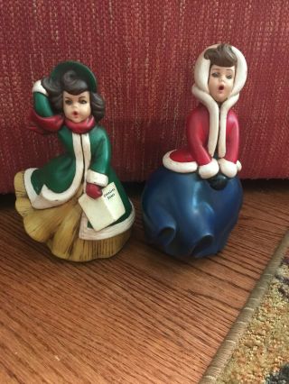 2 Vintage Atlantic Mold Christmas Carolers 1960 