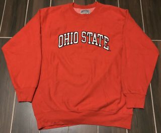 Vtg 90s Steve&barry’s Ohio State Buckeyes Crewneck Sweatshirt Reverse Weave Xl