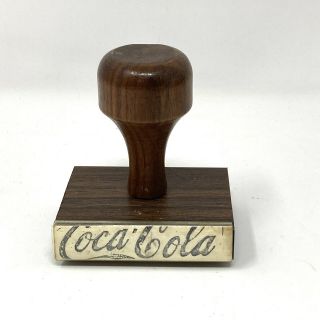 Vintage Rare Coca Cola Wood Handle Rubber Stamp “drink Coca Cola In Bottles”