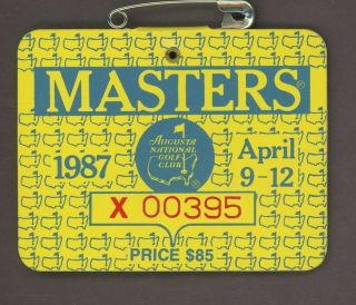 1987 Masters Badge Larry Mize Tournament Champion Augusta Hof National Golf Club