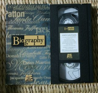 Very Rare Vintage A&e Biography: Andy Kaufman Vhs Cassette Tape Comedian Doc