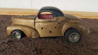 Rare Vintage 1941 Willlys Gasser Coupe Slot Car 6 1/2 Long
