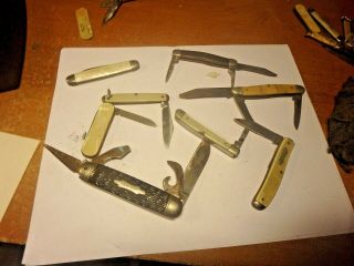 Zzz - Vintage Pocket Knife Bundle - 16 As - Is - Blade Or Handle - Camco,  Imperial,  Etc