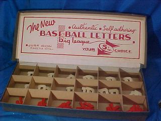 1950s Baseball Letters Store Display Box W Brooklyn,  Ny Giants Iron On Logo