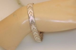 Vintage Italian Woven Sterling Silver Shiny & Matte Finish Bracelet
