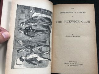 Vintage DICKENS Book 1883 PICKWICK PAPERS Illustrated Hurst & Co fine bind 3