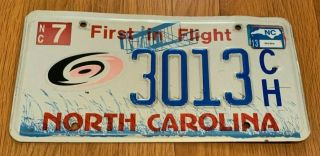 Hurricanes Nhl Hockey,  North Carolina License Plate 3013 - Ch