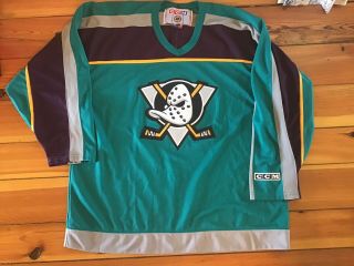 Anaheim Mighty Ducks Rare Vintage Ccm Nhl Hockey Jersey Size Xl