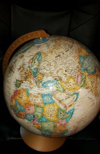 Vintage Replogle Globemaster 12 Inch Globe - Yellow Water With Ussr Before 1991