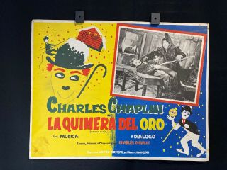Vintage The Gold Rush Charlie Chaplin Mexican Lobby Card 16 " X12 "