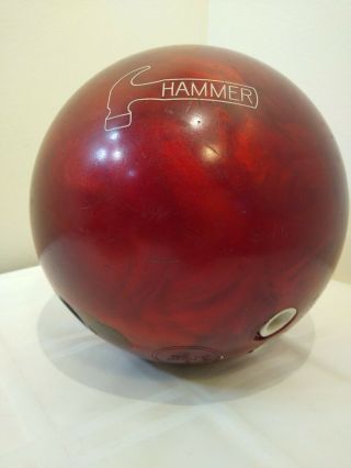 Vintage Hammer Faball Bowling Ball,  13 Lbs Red,  3b100217,  Made In The Usa.