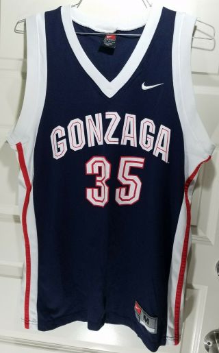 Vintage Ncaa Gonzaga University Bulldogs Nike Basketball Jersey 33 Medium