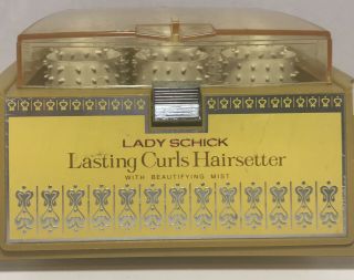 Vintage Lady Schick Lasting Curls Hairsetter With Beautifying Mist 27 Rollers