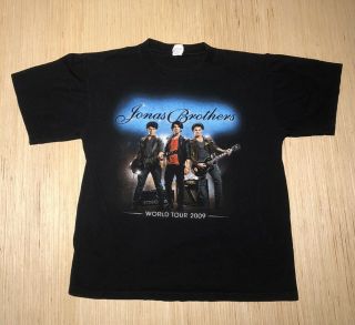 Vintage Jonas Brothers 2009 World Tour Black Concert Shirt M