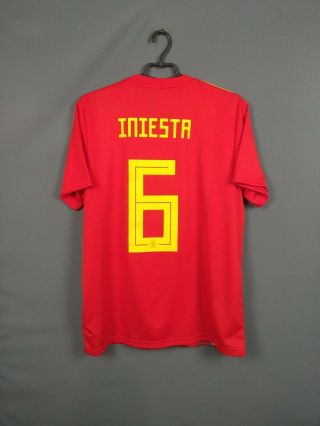 Iniesta Spain Jersey 2018 2019 Home L Shirt Adidas Football Soccer Cx5355 Ig93