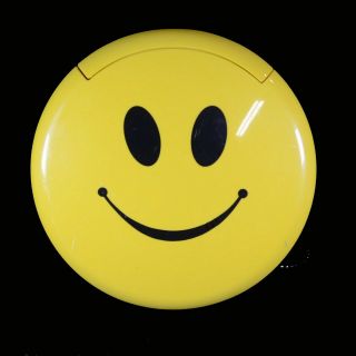 Large Vintage Yellow Smiley Face Retro Old School Phone Push Button Happy