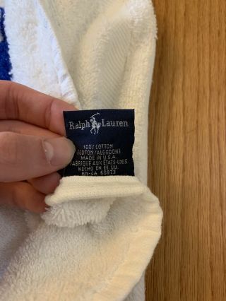 Rare Vintage RALPH LAUREN Polo Sport 1996 RL USA Flag Bath Beach Towel 90s White 3