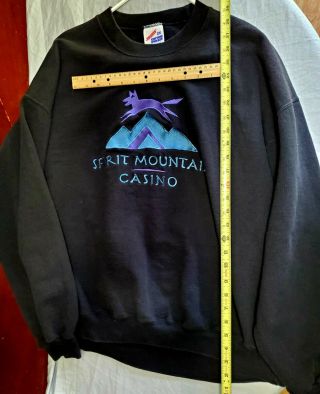 Vintage Embroidered Spirit Mountain Casino Black Sweatshirt Size 2x Purple Logo