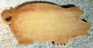 Vintage Primitive Hand Made Wood Pig Cutting Bread Board