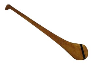 Hurling Stick 36 " Inch Wood Tin Strap Gaelic Irish Hurley - Vintage - J086