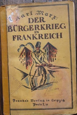 1922 Karl Marx Der Būrgerkrieg In Frankreich Civil War In France German Book