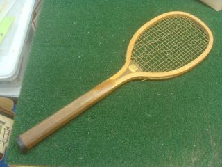 Vintage Marathon Rival Wood Tennis Racquet Made In Usa - Antique Early 1900 