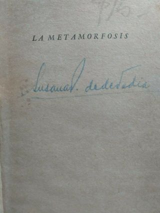 Franz Kafka - La metamorfosis - Trad.  y Prólogo Jorge Luis Borges - Losada 2a Ed 3