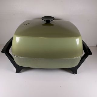 Vintage West Bend Wb Avocado Green Electric Skillet With Lid
