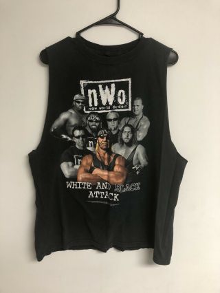 Vintage Wcw Nwo Hollywood Hulk Hogan White And Black Attack T - Shirt Sz Xl 1998