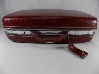 Vintage Samsonite Profile 11 Hard Sided Suitcase Red 24 " X 7 " X 17 "