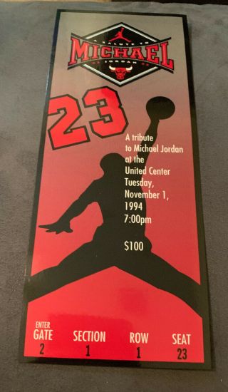 Michael Jordan A Salute To Michael 23 November 1 1994 Vintage 9 1/2 " Ticket
