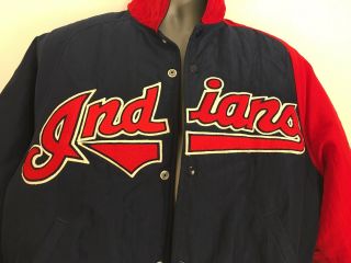 Men ' s Vintage Starter MLB Cleveland Indians Puffer Coat Size Medium 2