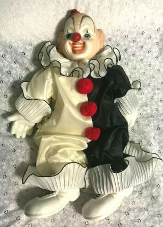 Vintage 1985 " Bozo The Clown " By Larry Harmon Musical Porcelain Doll (20 Inch) ``