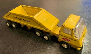 Tonka Mini Bottom Dump Truck And Trailer - Yellow - Rare - Vintage 1960 