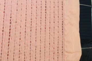 Vintage Chatham Acrylic Blanket Light Pink Waffle Weave Satin Trim Binding