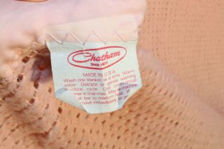Vintage Chatham Acrylic Blanket Light Pink Waffle Weave Satin Trim Binding 2