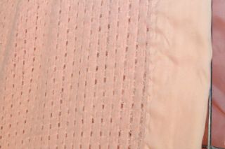 Vintage Chatham Acrylic Blanket Light Pink Waffle Weave Satin Trim Binding 3
