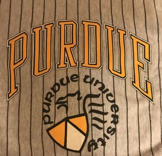 Vintage NCAA Purdue University Boilermakers Sweatshirt Crewneck Pinstripes LARGE 3