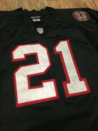 Deion Sanders Atlanta Falcons REEBOK NFL Jersey 25th Anniversary Patch 49ers 2