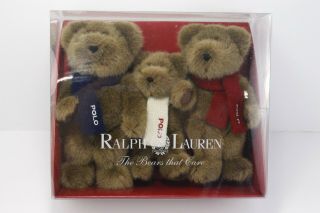 The Bears That Care Polo By Ralph Lauren Teddy Bear Box Set 2001