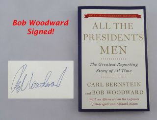 Signed Bob Woodward Book All The President 