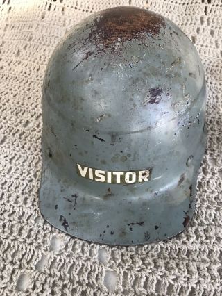 Vtg 1943 Msa Skullgard Metal Helmet Hard Hat Miner Iron Union Work Construction
