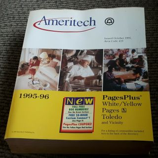 1995 1996 Toledo Ohio City Ameritech Phone Book White Yellow Pages Telephone Vtg
