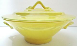 Vintage Homer Laughlin Harlequin Yellow Covered Vegetable Casserole Dish